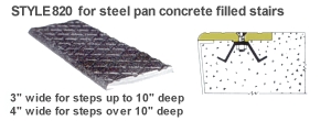 Style 820 for steel pan concrete filled stairs